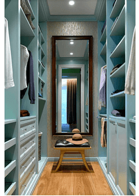 Параллельная гардеробная комната с большим зеркалом Сочи